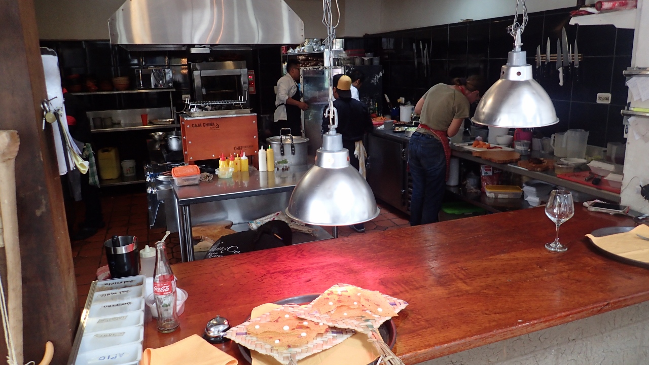 Blick in die offene K&uuml;che